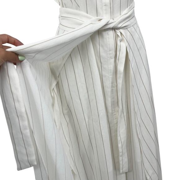 ASTR THE LABEL Arya Dress White Taupe Stripe Elegant Maxi Back Cut Out Size XS - Picture 10 of 14